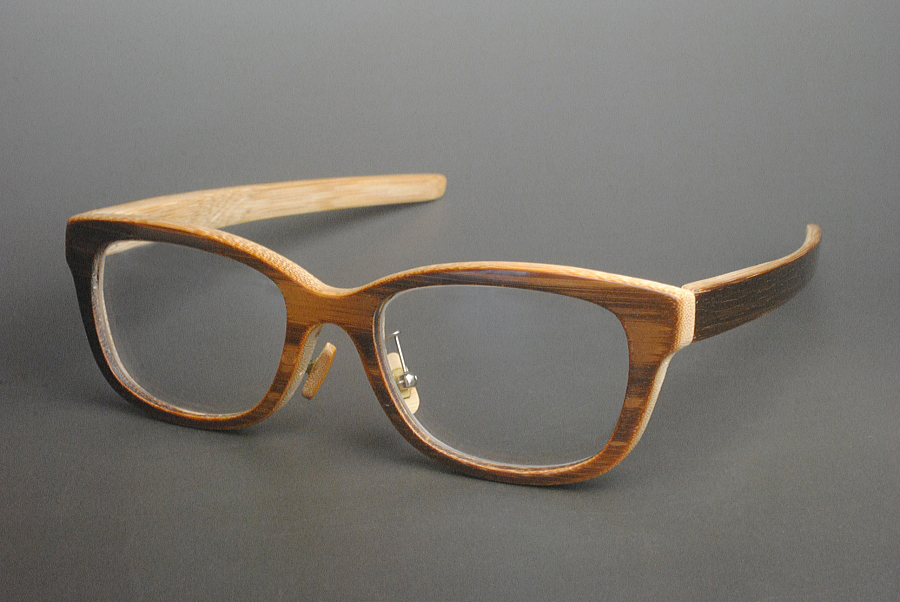 Handmade glasses Full Fibre Imitation Wood vintage style Japan 7100 Rectangular 