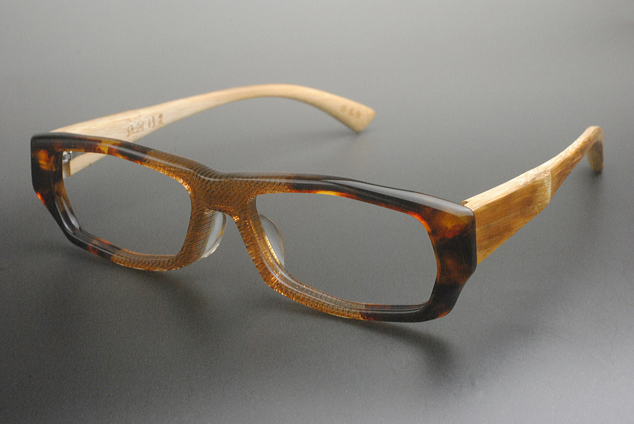 竹製眼鏡フレーム　鯖江製　サンオプティカルコラボレーションフレーム