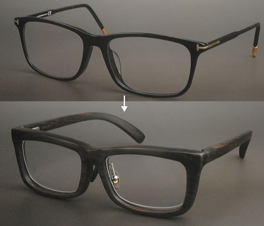 黒檀製フルオーダーメイド眼鏡フレーム　1