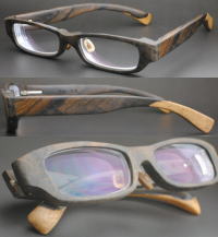 木製眼鏡フレーム　素材：シャム柿