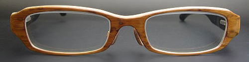 木製眼鏡　素材：図面竹、真黒