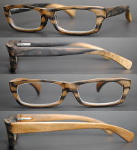 木製眼鏡フレーム　素材：黒柿、シャム柿、屋久杉
